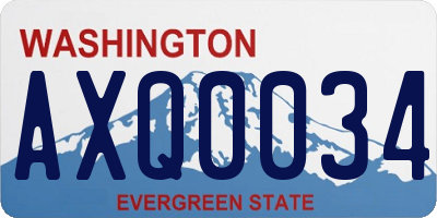 WA license plate AXQ0034