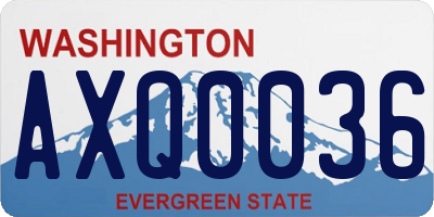 WA license plate AXQ0036
