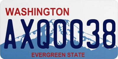 WA license plate AXQ0038