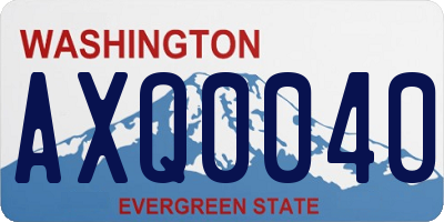 WA license plate AXQ0040