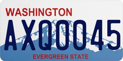 WA license plate AXQ0045