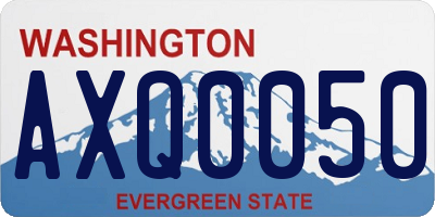 WA license plate AXQ0050