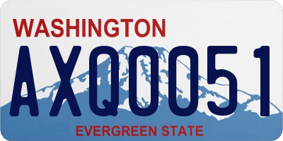 WA license plate AXQ0051