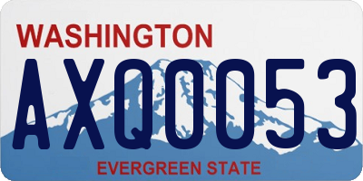 WA license plate AXQ0053