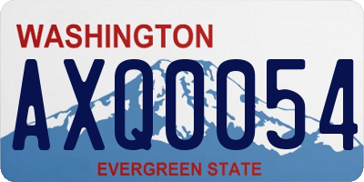 WA license plate AXQ0054