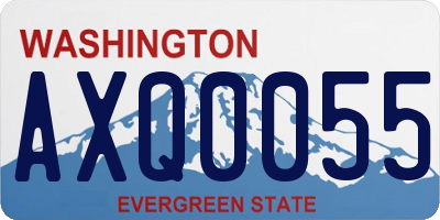WA license plate AXQ0055