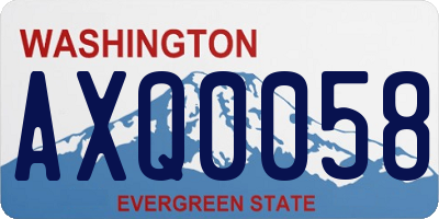 WA license plate AXQ0058