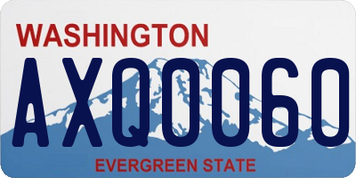 WA license plate AXQ0060
