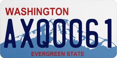WA license plate AXQ0061