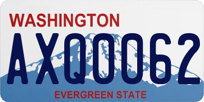 WA license plate AXQ0062
