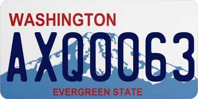 WA license plate AXQ0063