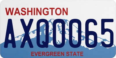 WA license plate AXQ0065