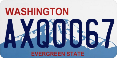 WA license plate AXQ0067