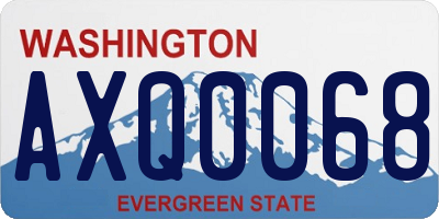 WA license plate AXQ0068