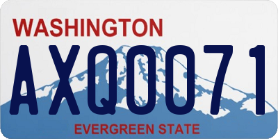 WA license plate AXQ0071