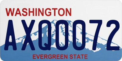 WA license plate AXQ0072