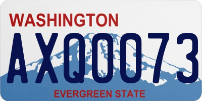 WA license plate AXQ0073
