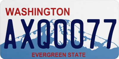 WA license plate AXQ0077