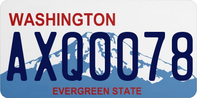 WA license plate AXQ0078