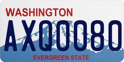 WA license plate AXQ0080