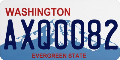 WA license plate AXQ0082