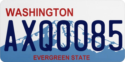 WA license plate AXQ0085