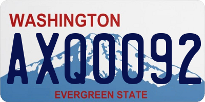 WA license plate AXQ0092