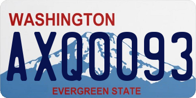 WA license plate AXQ0093