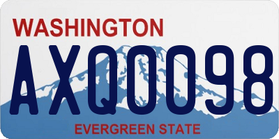 WA license plate AXQ0098