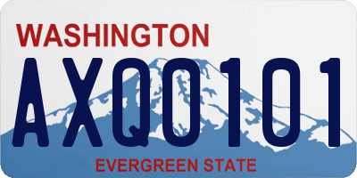 WA license plate AXQ0101