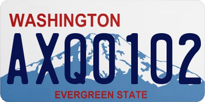 WA license plate AXQ0102