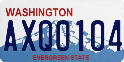 WA license plate AXQ0104
