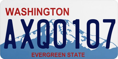 WA license plate AXQ0107