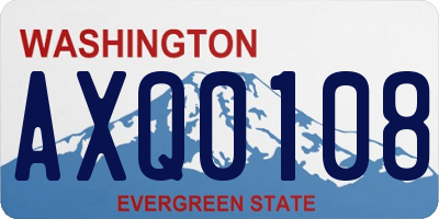 WA license plate AXQ0108