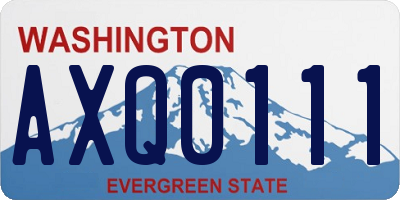 WA license plate AXQ0111