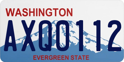 WA license plate AXQ0112