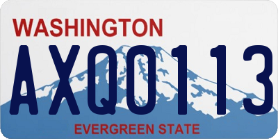 WA license plate AXQ0113