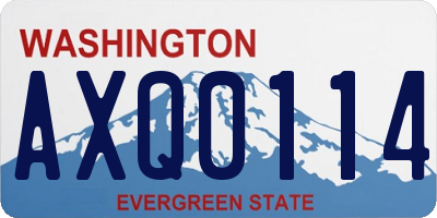 WA license plate AXQ0114