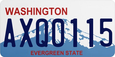 WA license plate AXQ0115