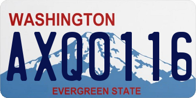 WA license plate AXQ0116