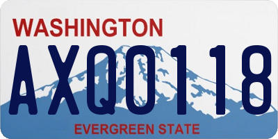 WA license plate AXQ0118