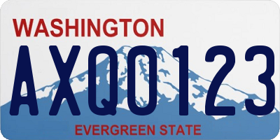 WA license plate AXQ0123