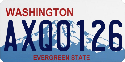 WA license plate AXQ0126