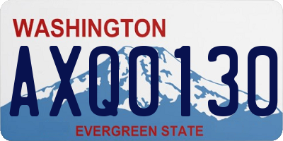 WA license plate AXQ0130