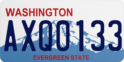 WA license plate AXQ0133