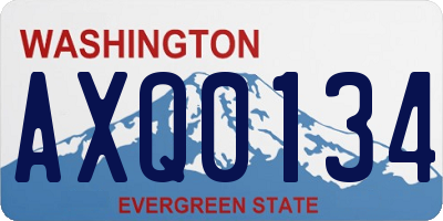 WA license plate AXQ0134