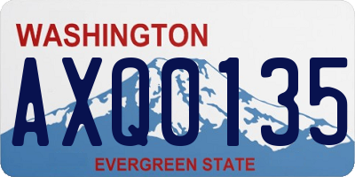 WA license plate AXQ0135