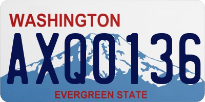 WA license plate AXQ0136