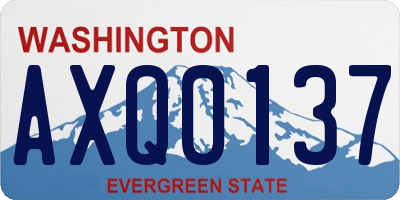 WA license plate AXQ0137