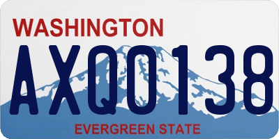 WA license plate AXQ0138
